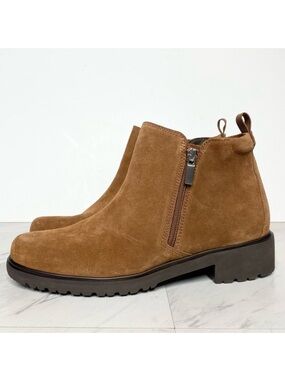 Munro Brown Dual Zipper Bootie 8 1/2 M